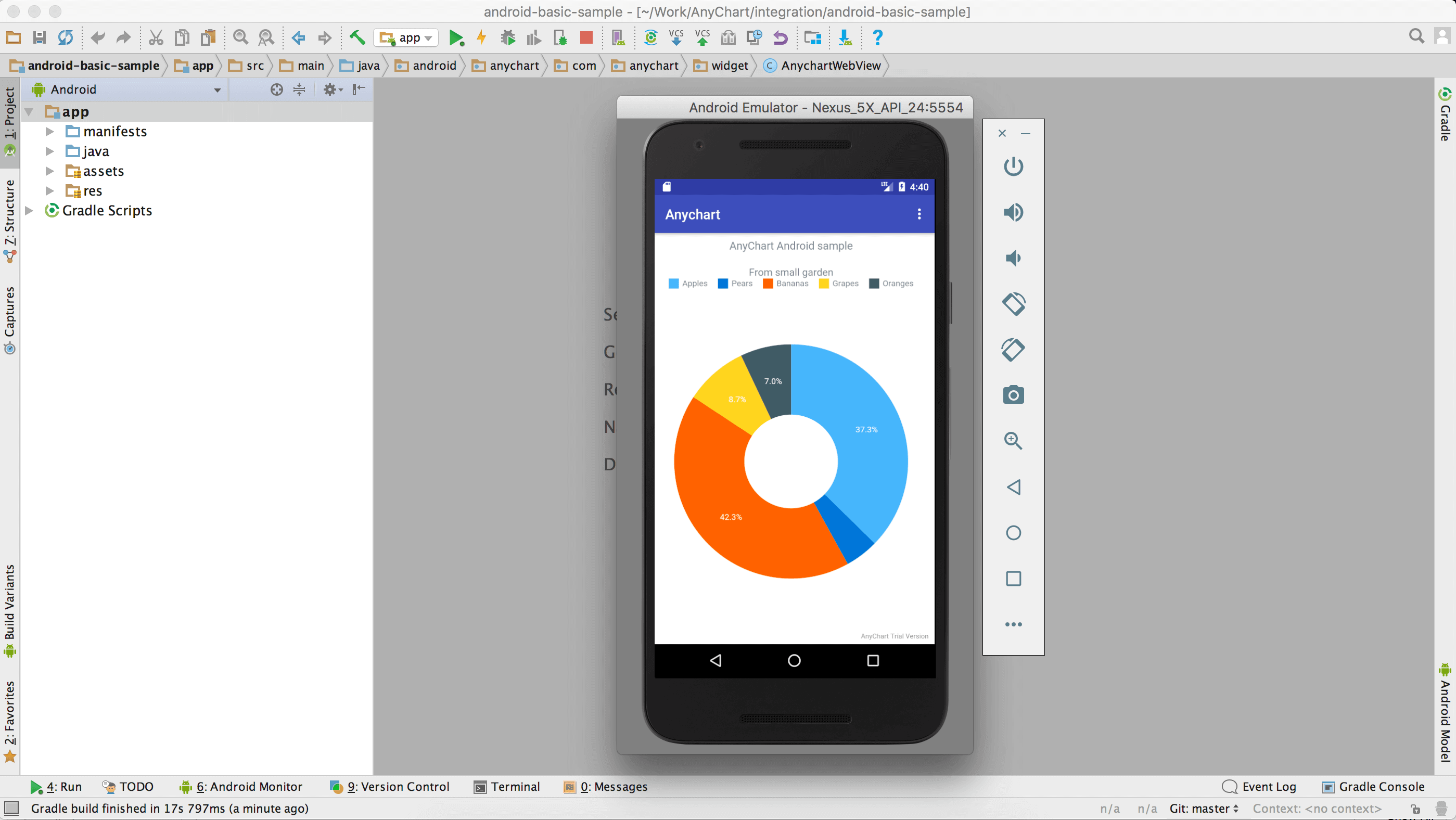Step 9 | AnyChart sample on your Android device