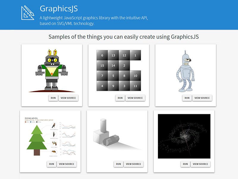 GraphicsJS: free open-source draw-anything JS library for interactive graphics.