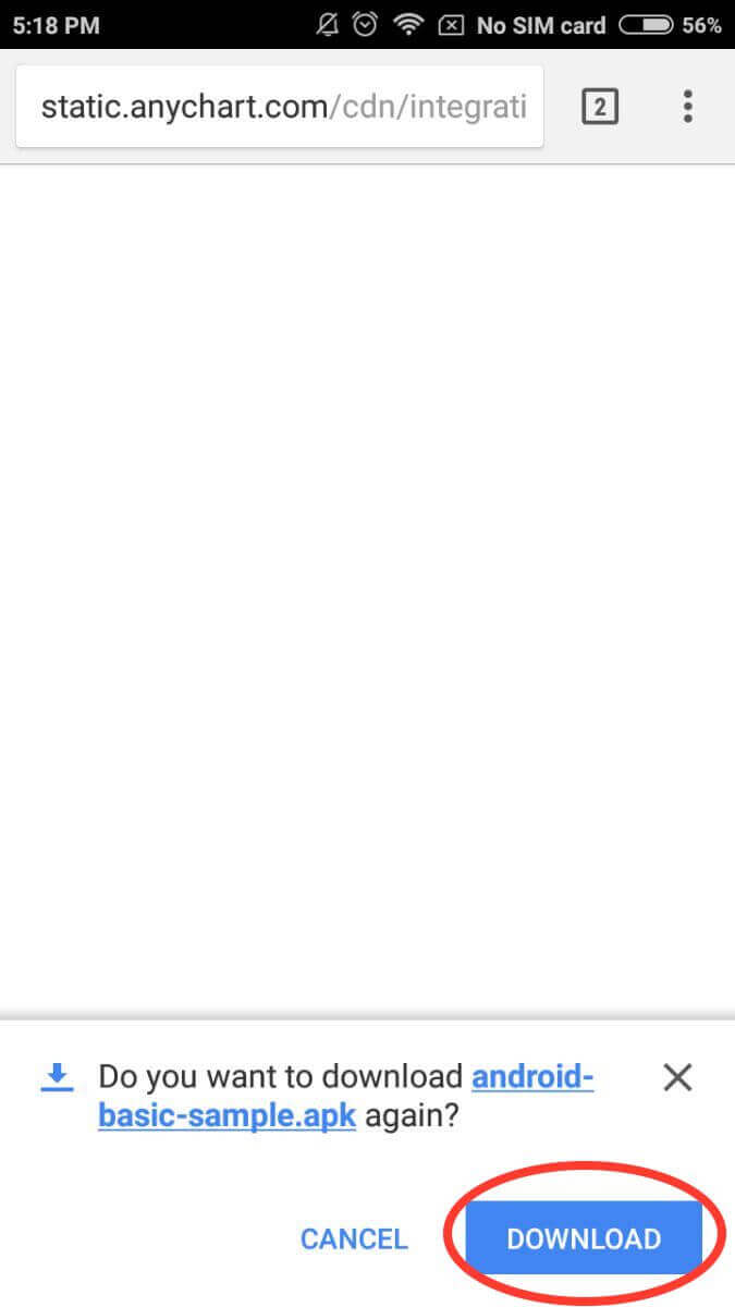 Step 1 | AnyChart sample on your Android device