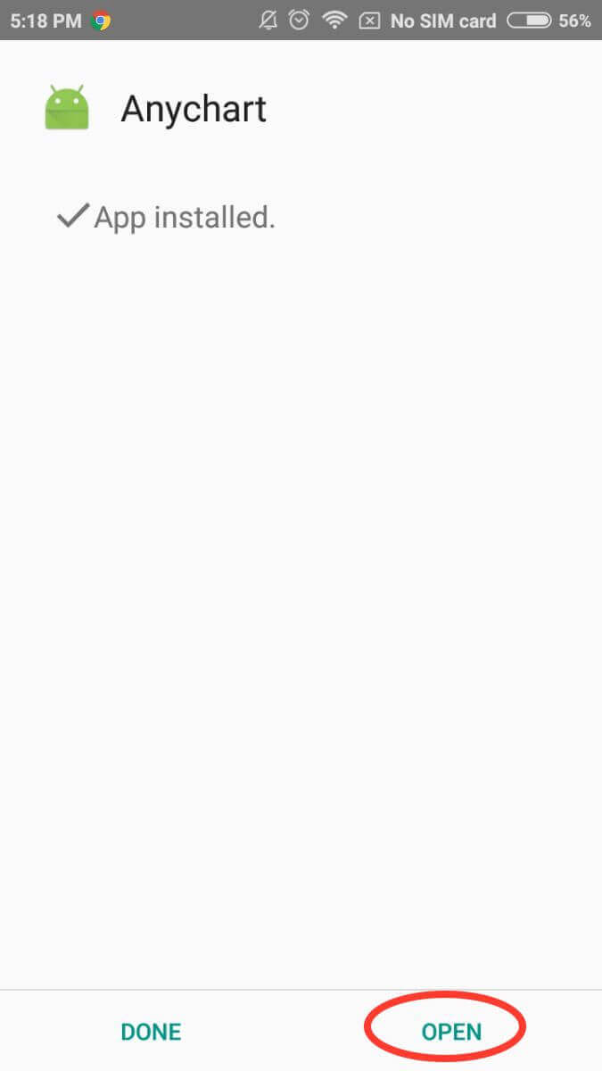 Step 5 | AnyChart sample on your Android device