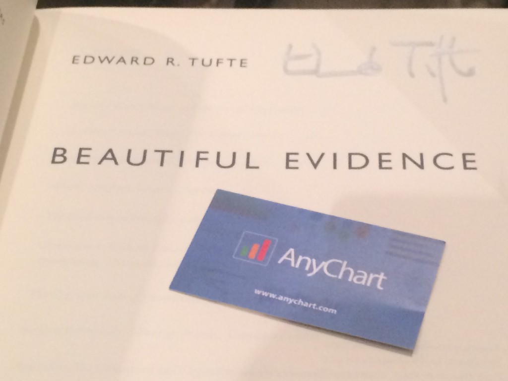 Edward Tufte's 'Beautiful Evidence' Signed by author and AnyChart Card