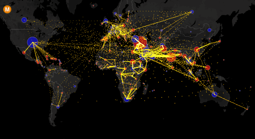 Interactive Animated World Migration Map DataViz by Metrocosm