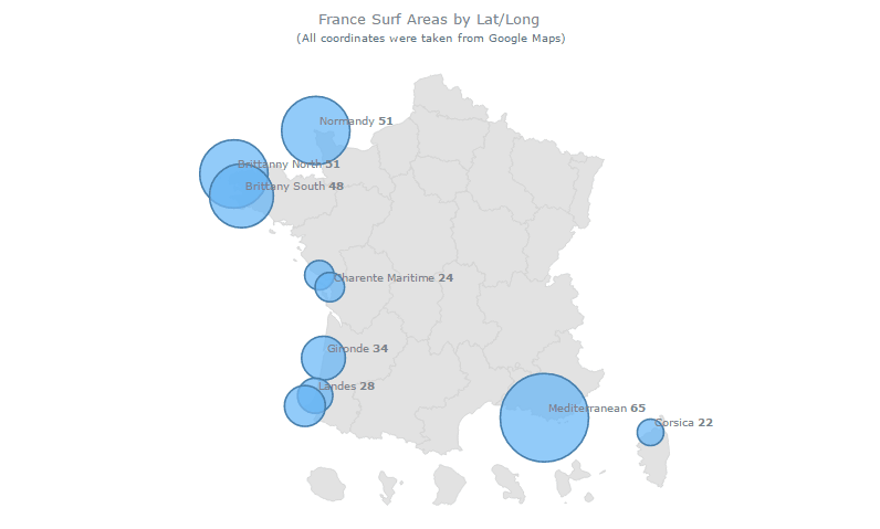 DataViz Weekly: Interactive Map of Most Popular Surfing Areas in France