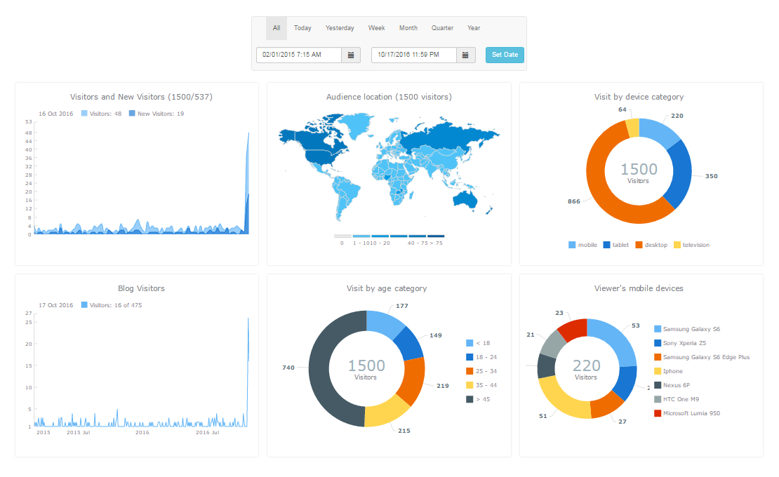 Web Audience (Website Traffic) Modular Dashboard Design