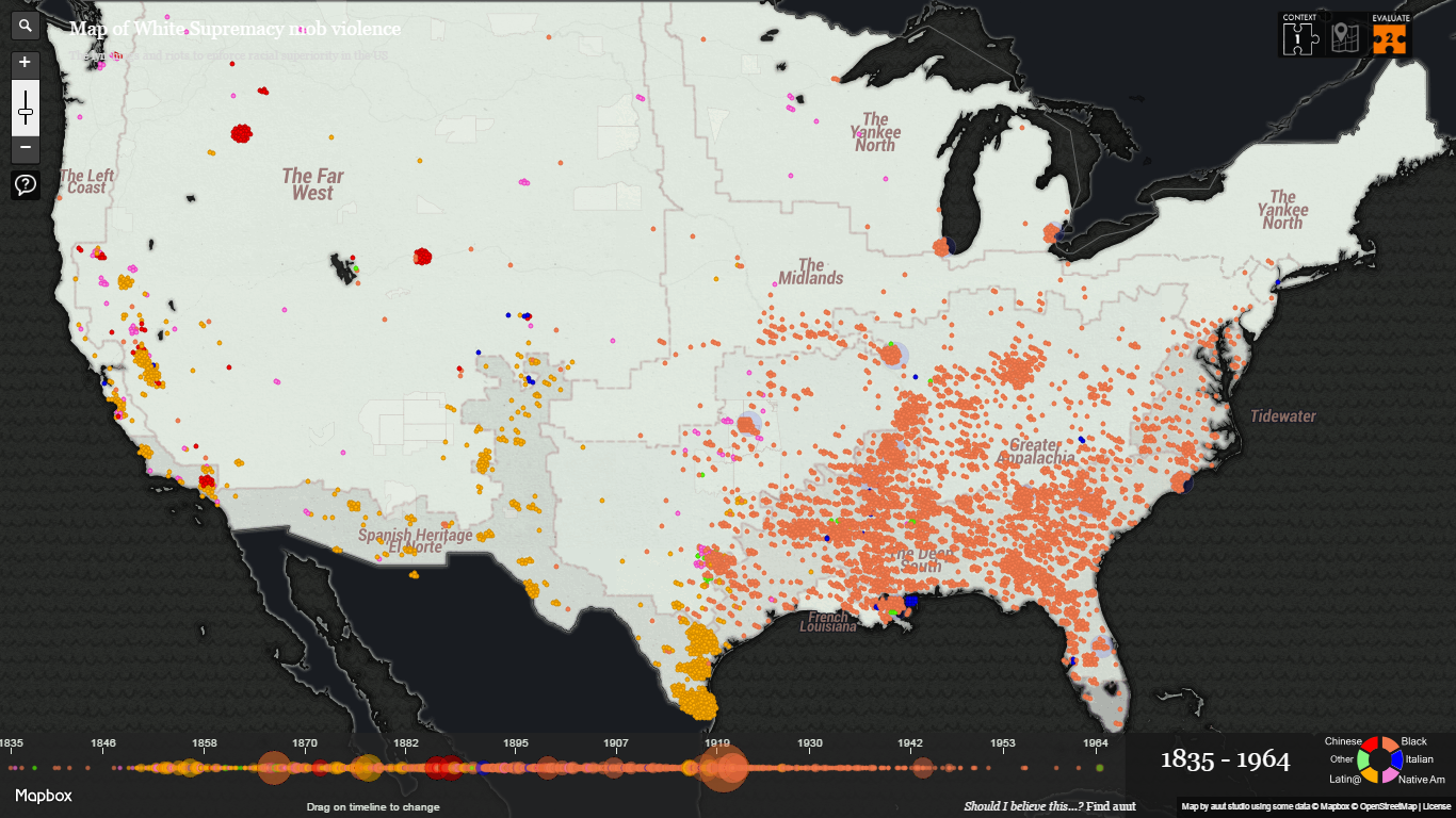 Interactive Map of White Supremacy: Lynchings in America