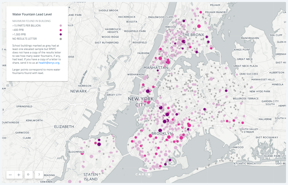 Interactive Maps: Lead-Tainted Water Fountains in NYC Schools