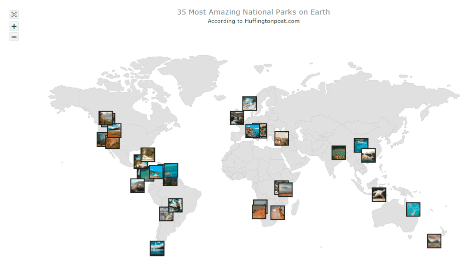 Interactive JS Map of 35 Most Amazing National Parks on Earth