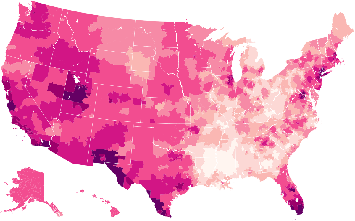 New York Times’ Detailed Fan Map Data Visuals