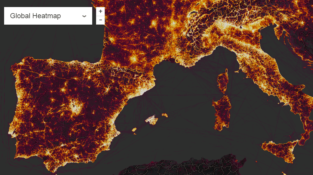 World Map of Fitness Routes