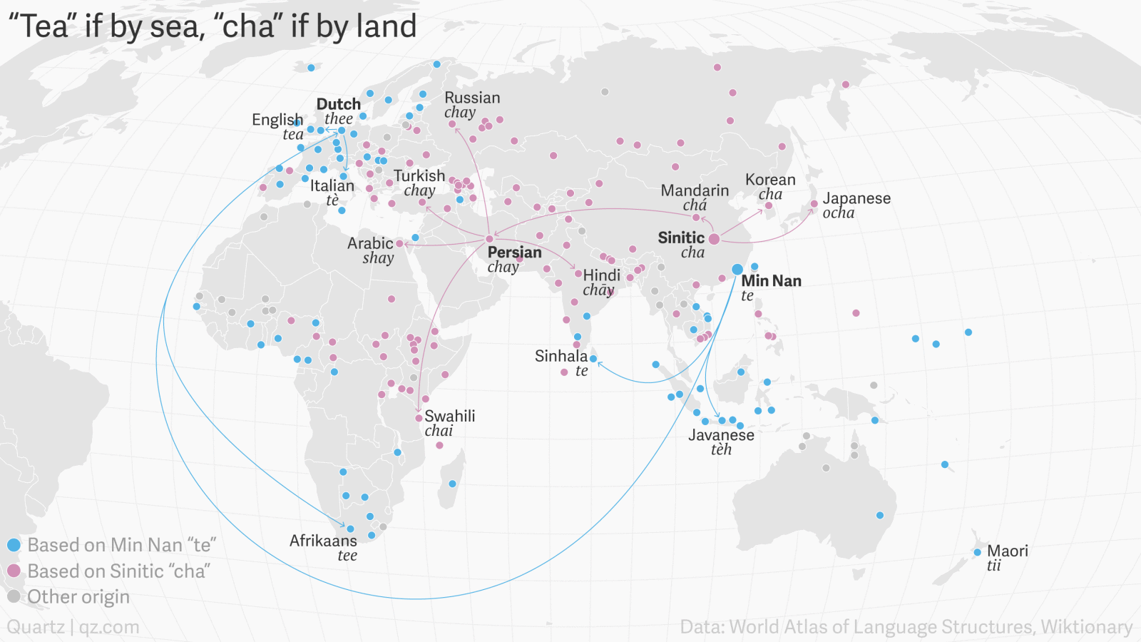 2 Words for Tea in the World: Cha If by Land, Tea If by Sea