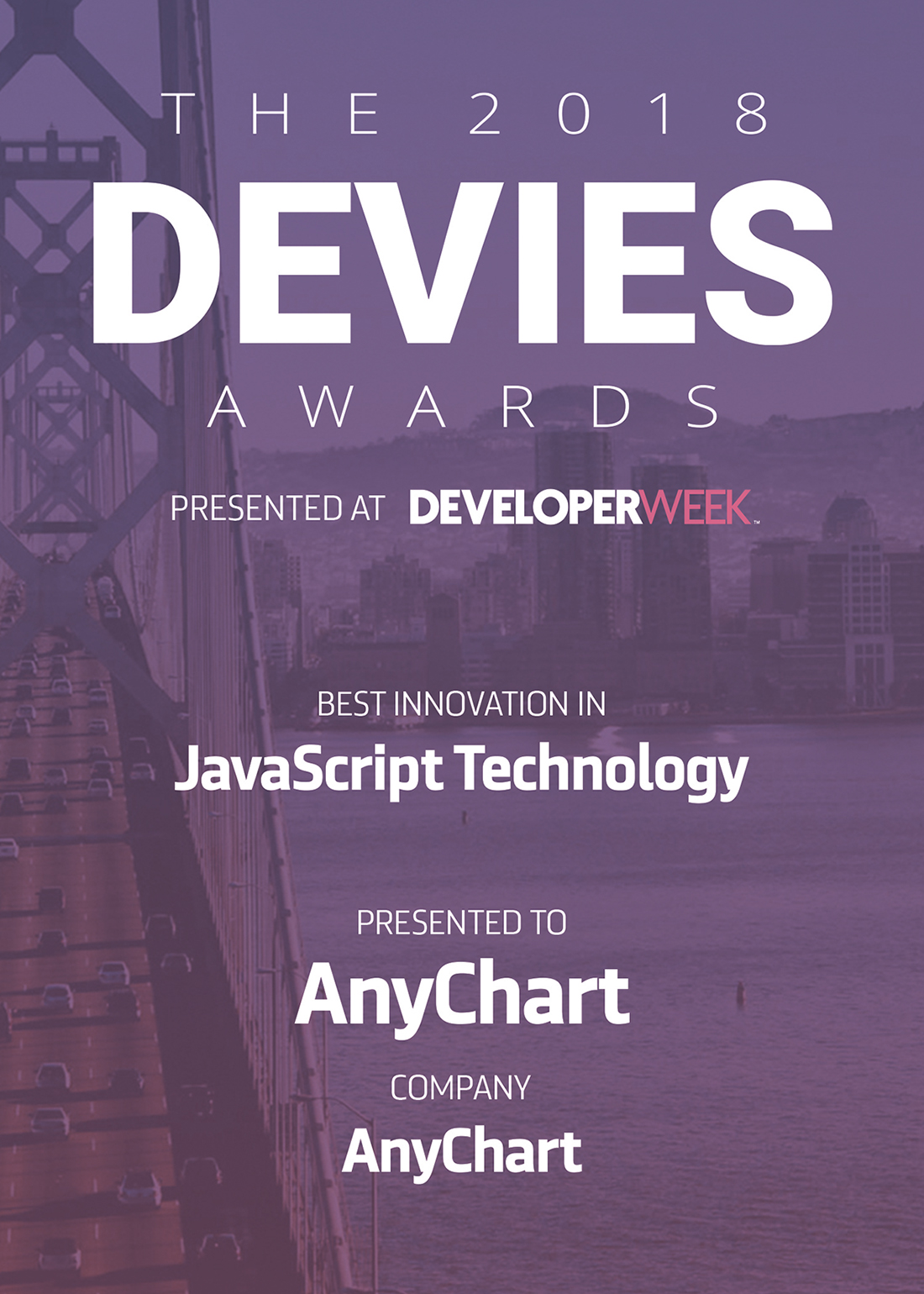 Best in JavaScript Technology for Innovation Is AnyChart JS Charts Library (2018 DEVIES Award Winner)