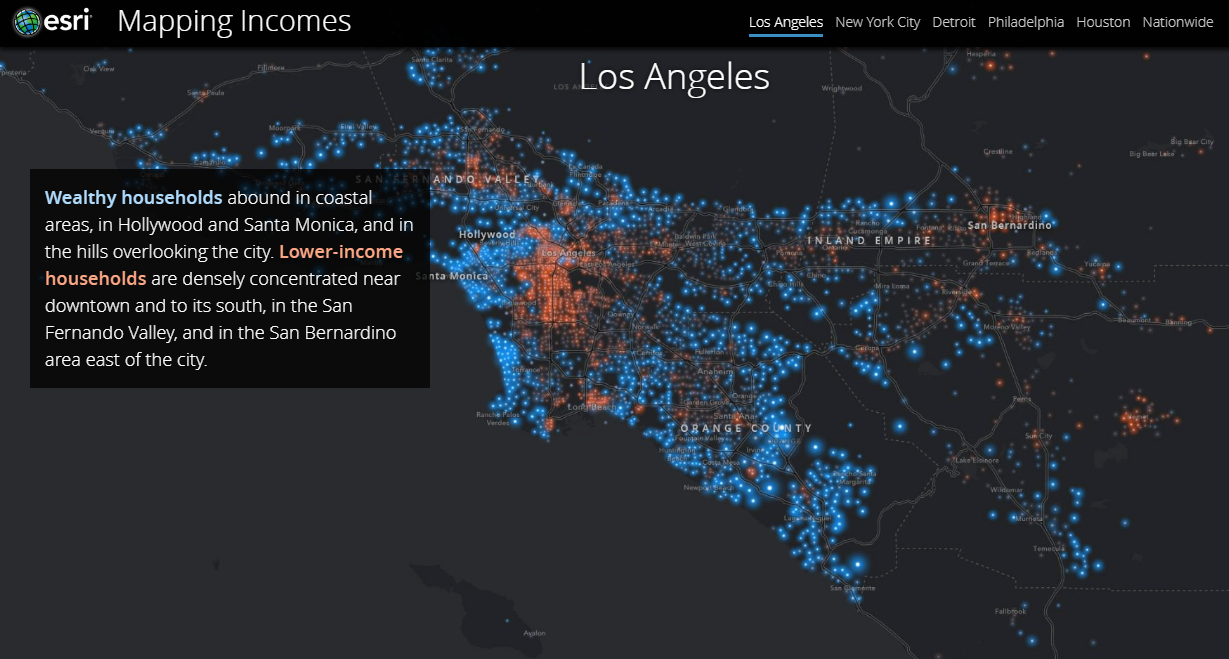 Mapping Incomes in US Cities - a visualization-based story