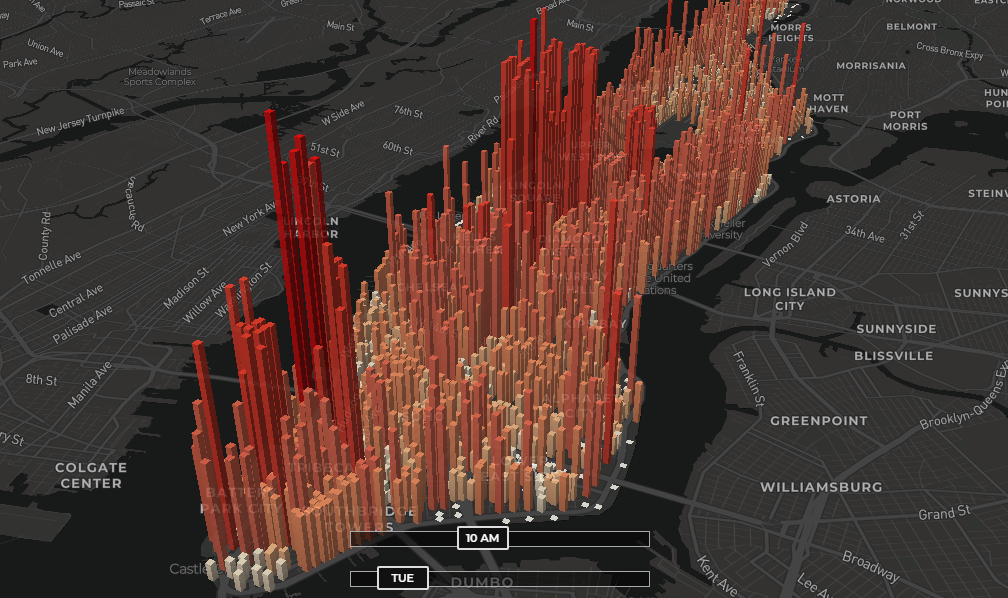 Distribution of Manhattan's Population During Any Hour Of Week