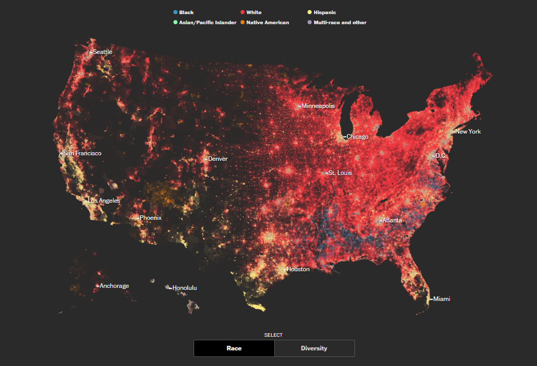 Map of Diversity and Segregation in America