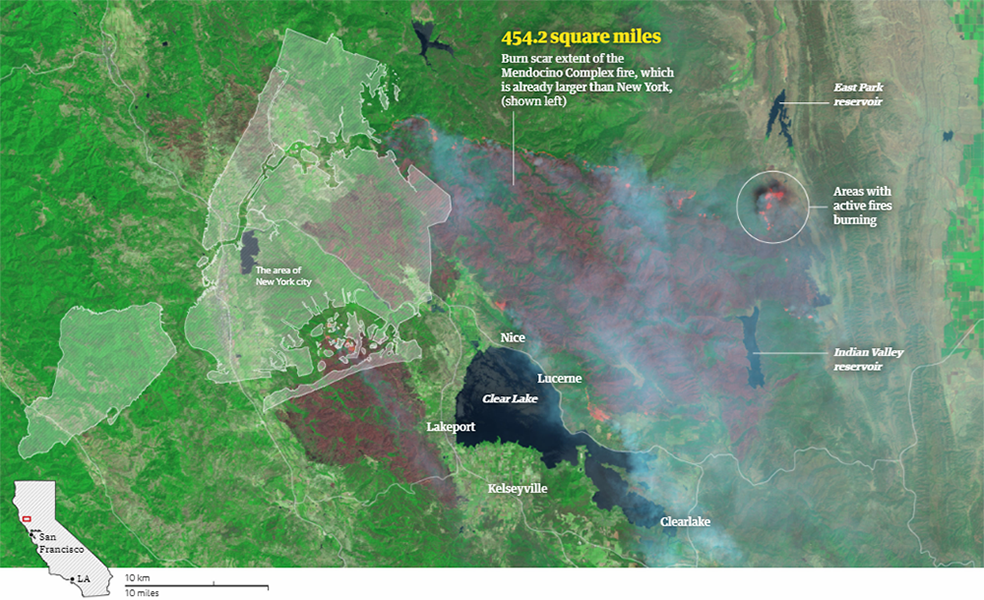 Mendocino Complex Fire in Visualizations