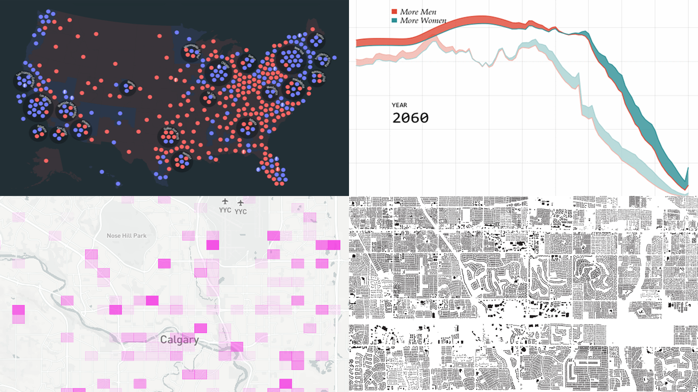 Charting Projects About Population, Voting, Traffic, and Buildings — DataViz Weekly