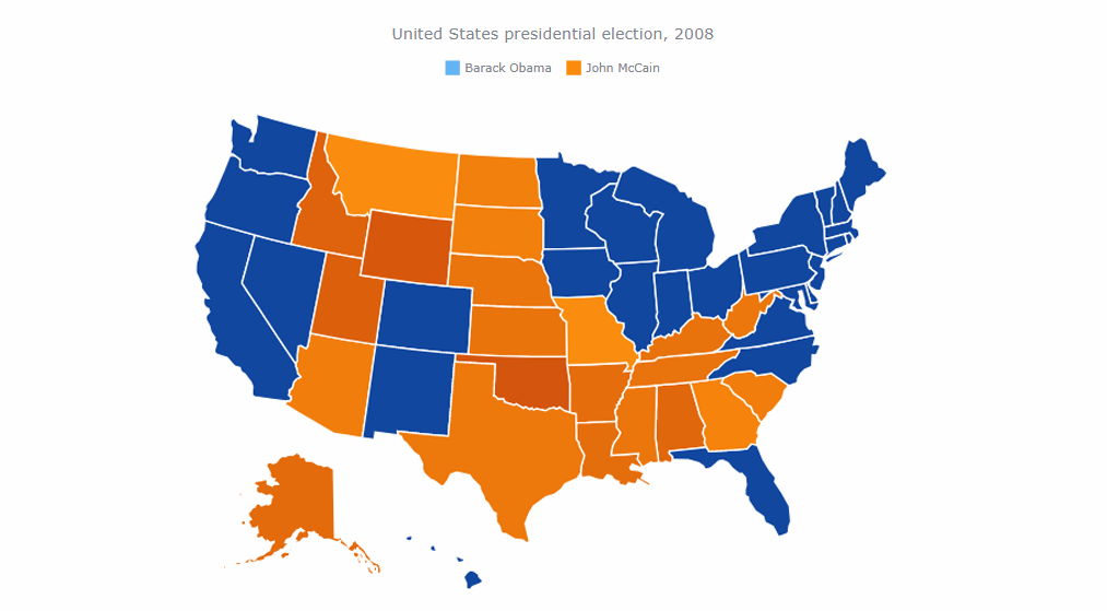 Choropleth map chart example. Make sense of geographical data in visualization.