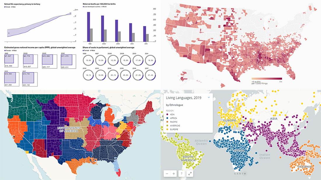 Data Charts for Visual Analysis of Languages, MLB Fandom, Gender Gap, and IRS Audit Rates — DataViz Weekly