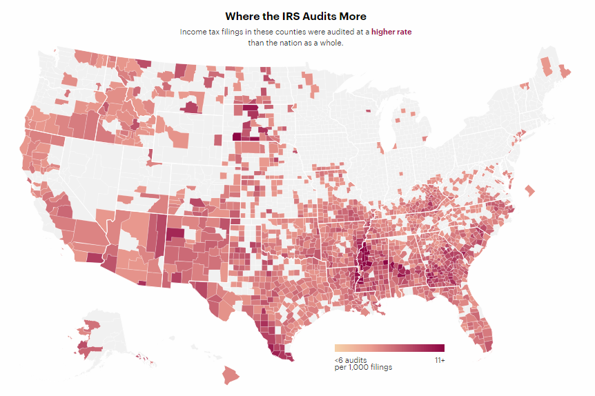IRS Audit Rates Across U.S.