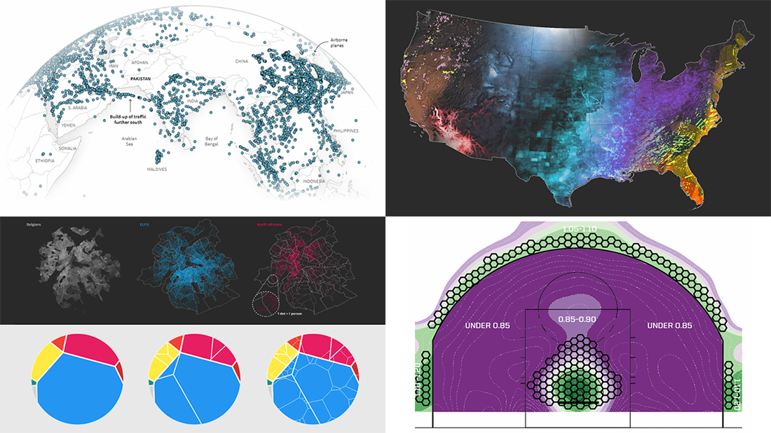 Plotting NBA Shots, Diversity, Disasters, Air Traffic — DataViz Weekly