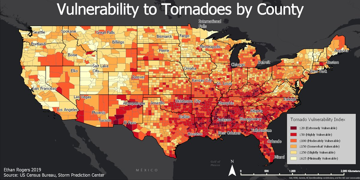Vulnerability to Tornadoes in U.S.