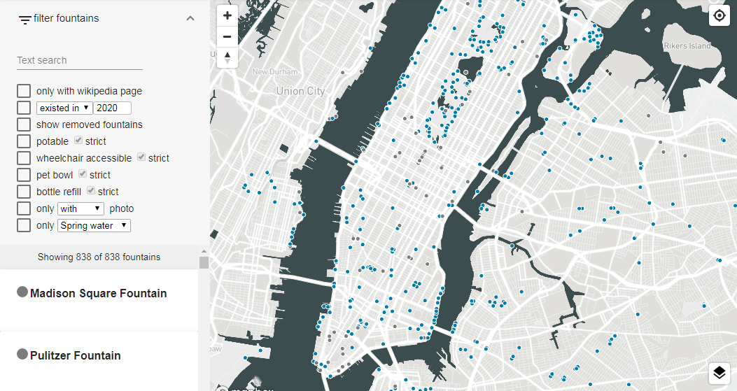 Drinking Water Fountains Data Visualization Example