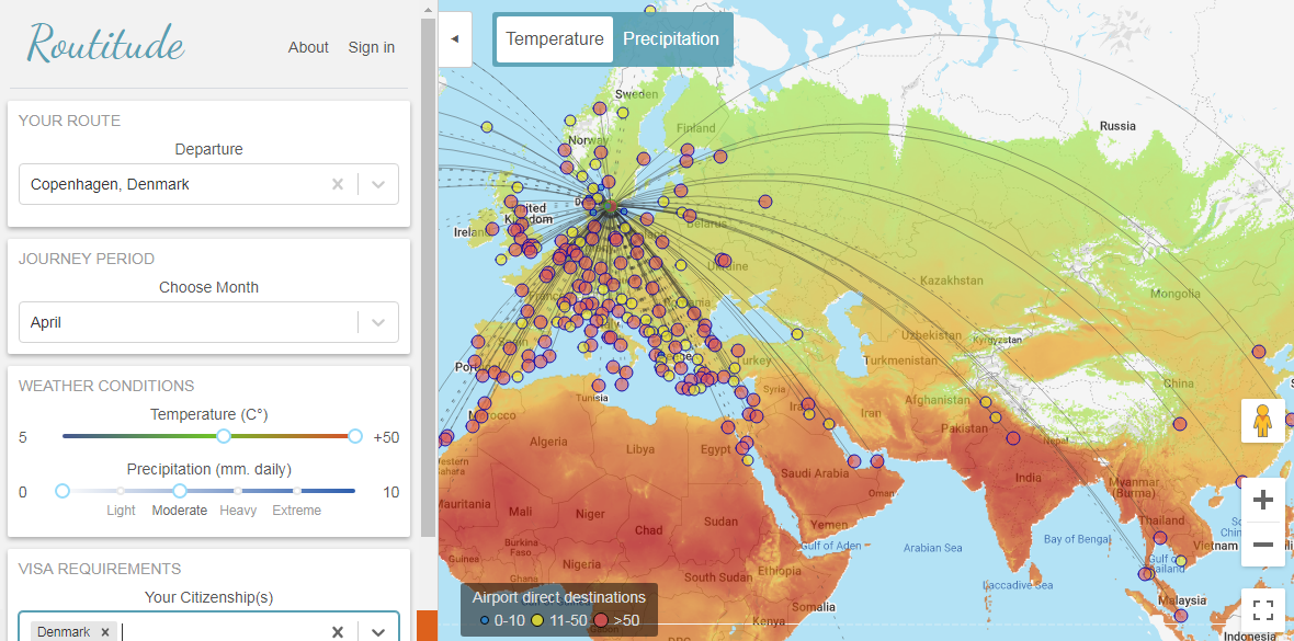 Routitude Travel Map