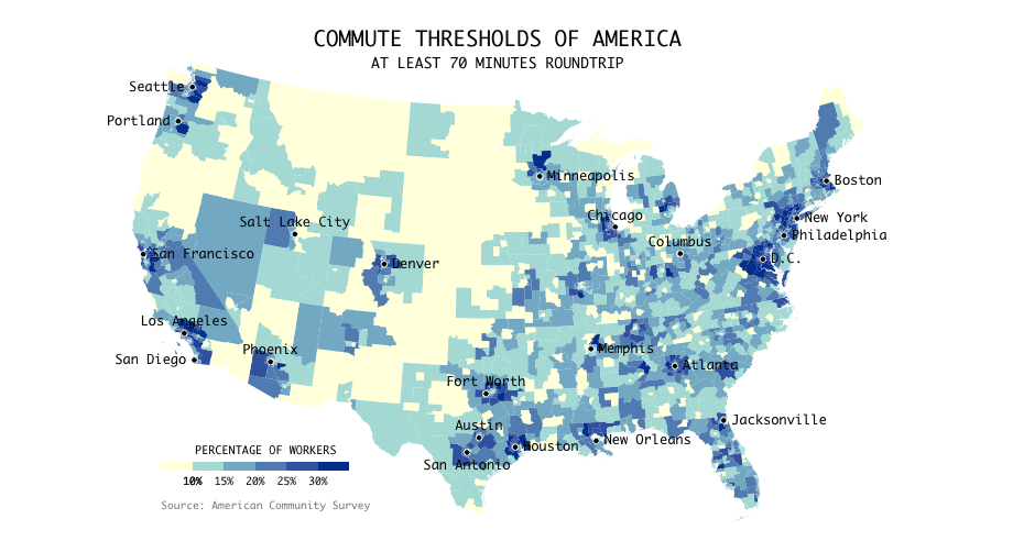 Mapping Commute Thresholds
