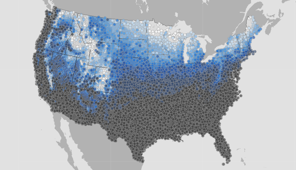 Probability of White Christmas in America