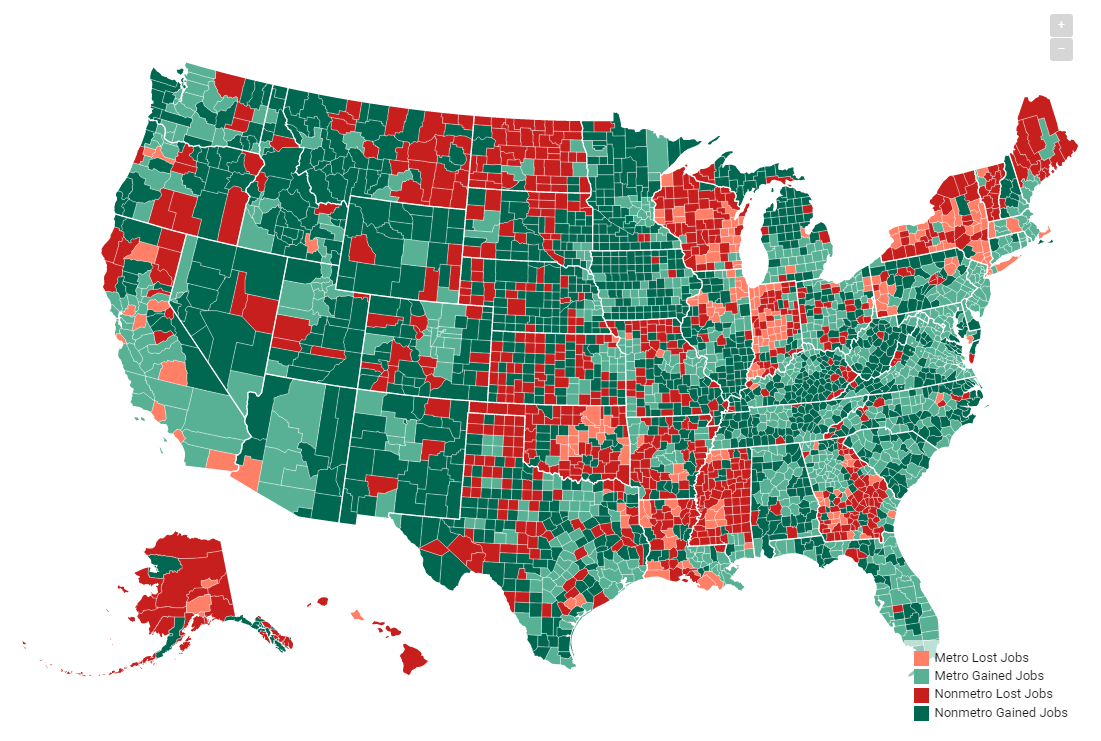 Job Growth in U.S. Counties