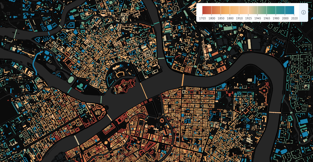 Age of Buildings in Saint Petersburg, Russia