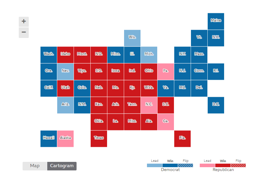 BBC's election results data visualization in election map graphics