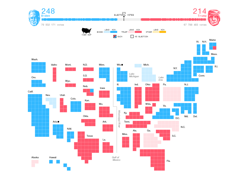 Election Maps Visualizing 2020 U.S. Presidential Electoral Vote Results