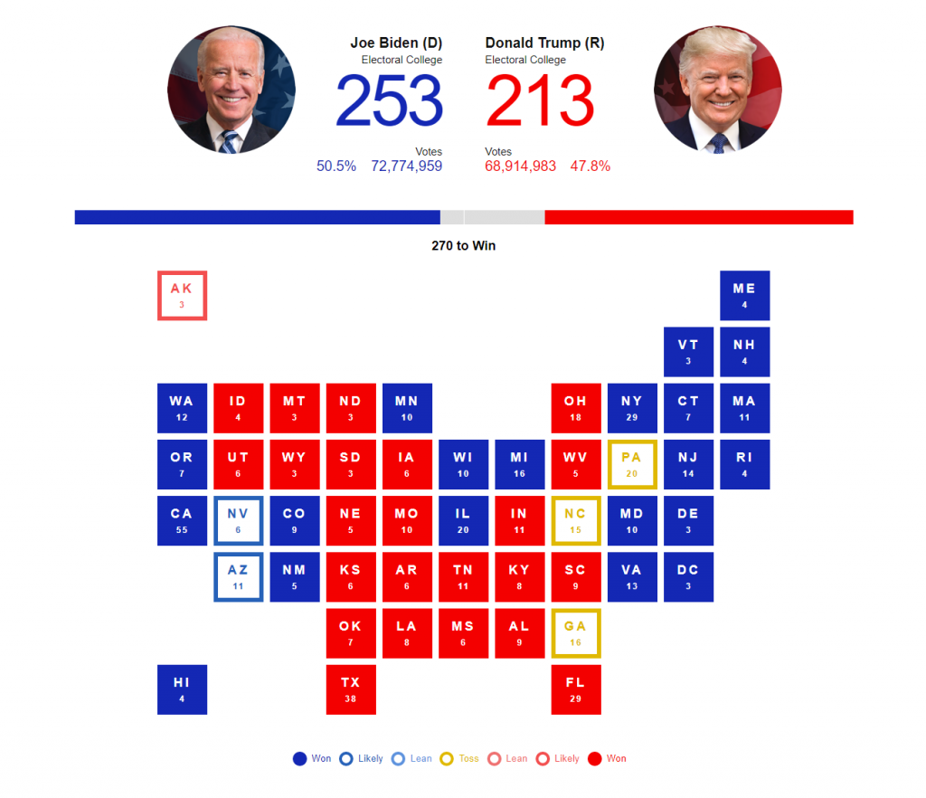 Election Maps Visualizing 2020 U.S. Presidential Electoral Vote Results