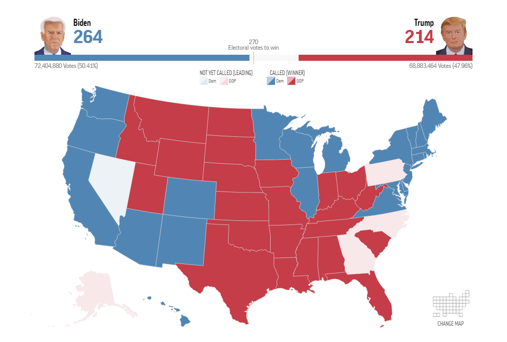 CTV's election results data visualization in election map graphics