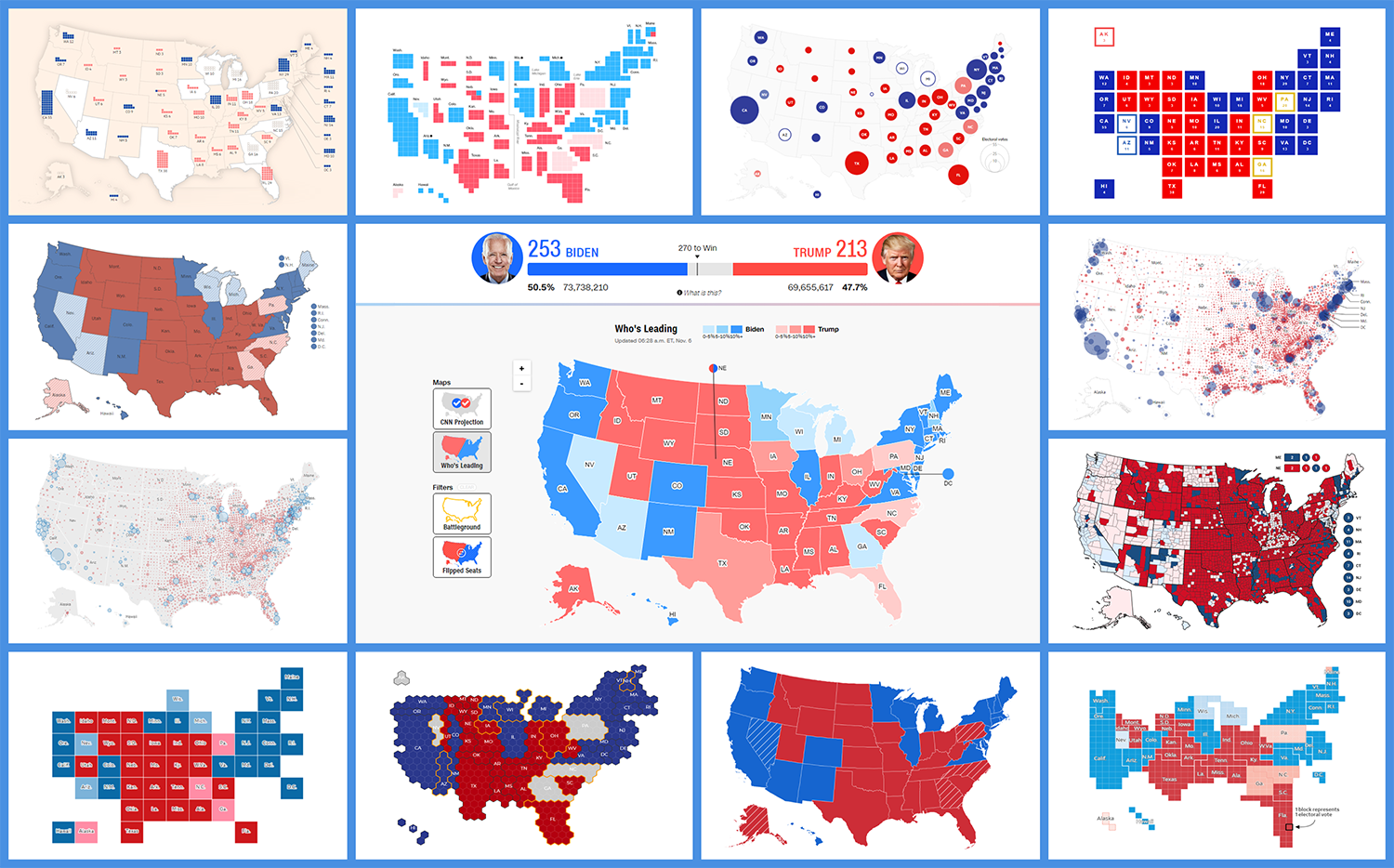 Election Maps Visualizing 2020 U S Presidential Electoral Vote Results