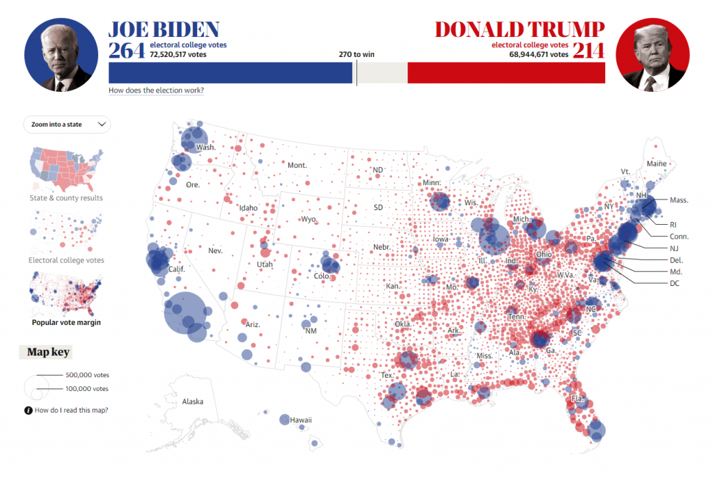 Election Maps Visualizing 2020 U.S. Presidential Electoral Vote Results