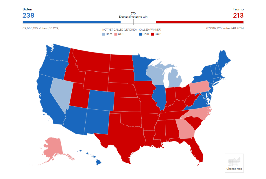 New Yorker's election results data visualization in election map graphics