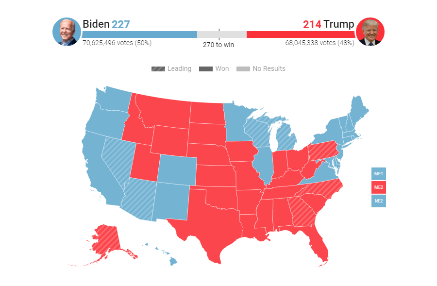 Vox' election results data visualization in election map charts