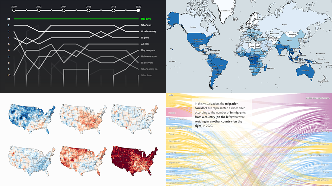 Best New Examples of Visualizations That Let Data Speak, a new DataViz Weekly roundup