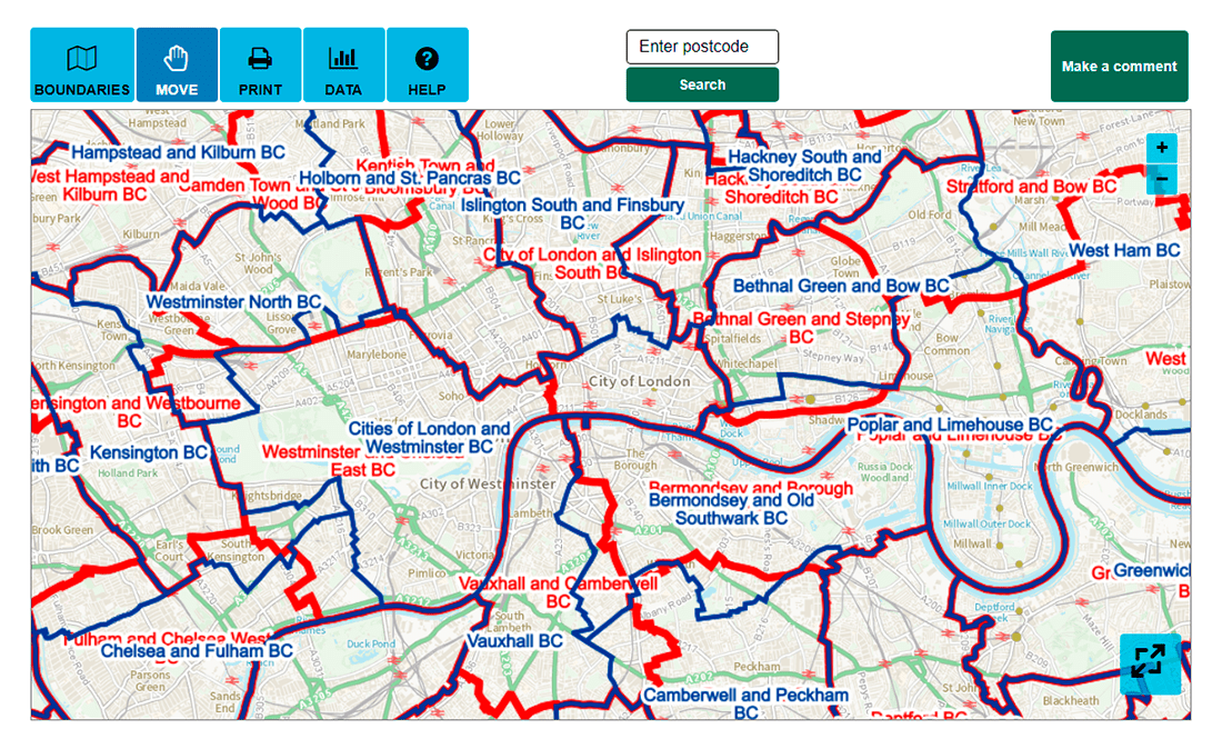Proposed New Parliamentary Consituency Boundaries for England