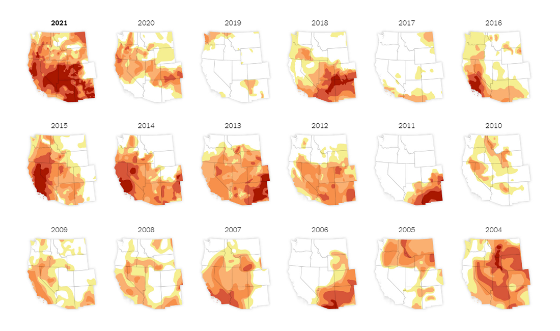 Drought Conditions in American West Since 2000