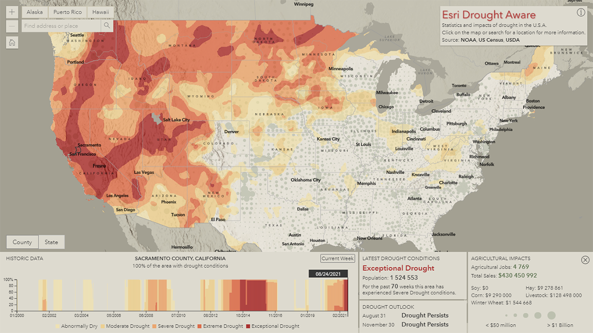 Current and Historic Drought Conditions in U.S.