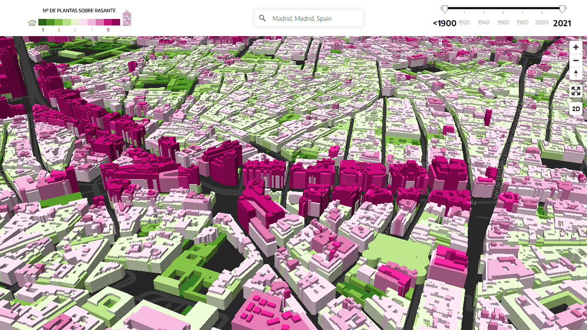 All 12+ Million Buildings in Spain by Height