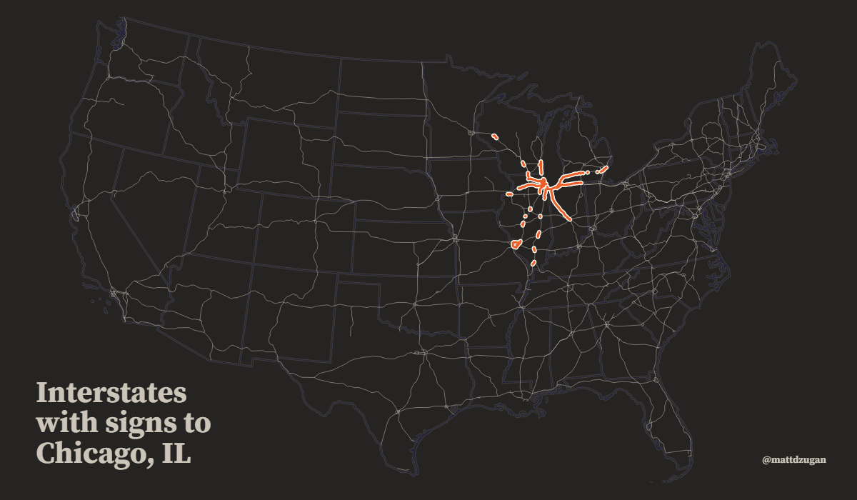 U.S. Highway Signs Indicating Destination Cities