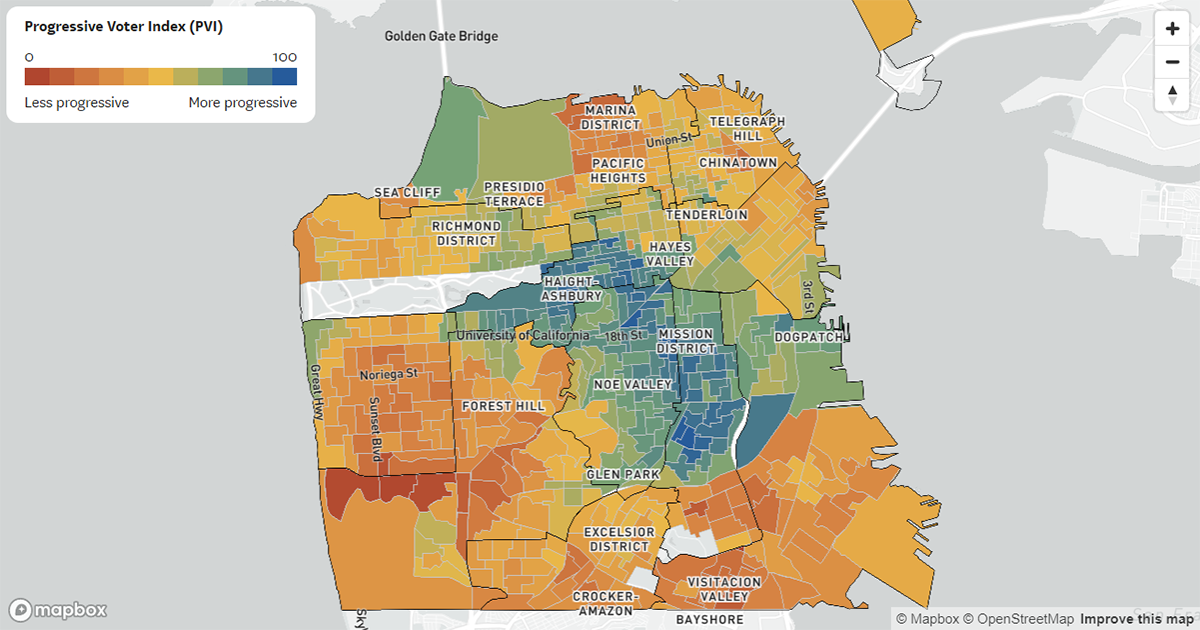 Political Progressiveness Across San Francisco Neighborhoods
