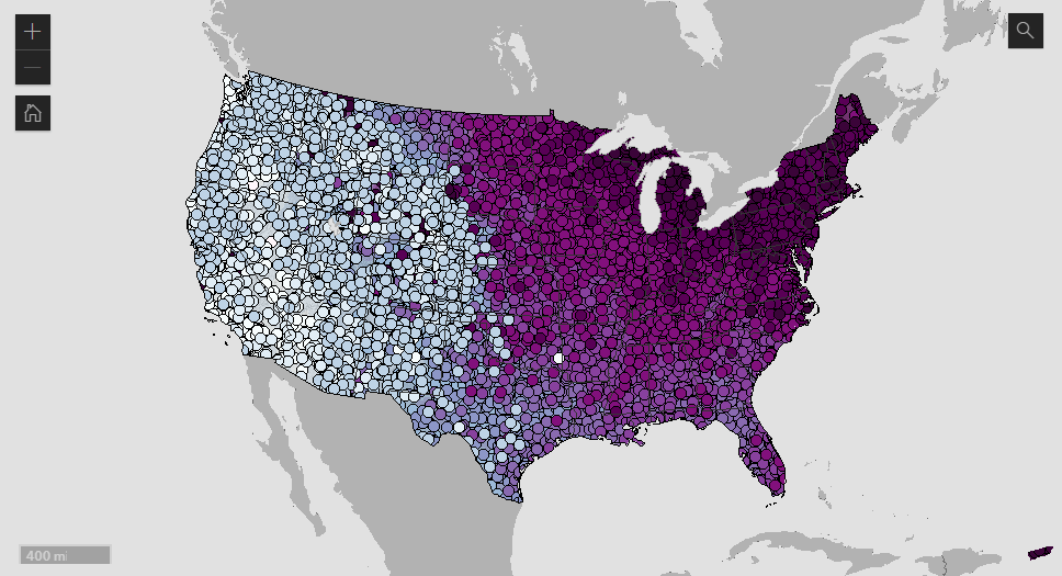 Coldest Day of Year Across United States