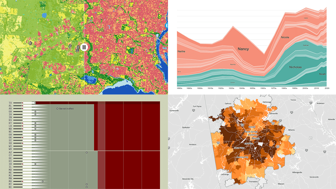 Impressive New Data Graphics on Abortions, Homes, Names, Land, in DataViz Weekly
