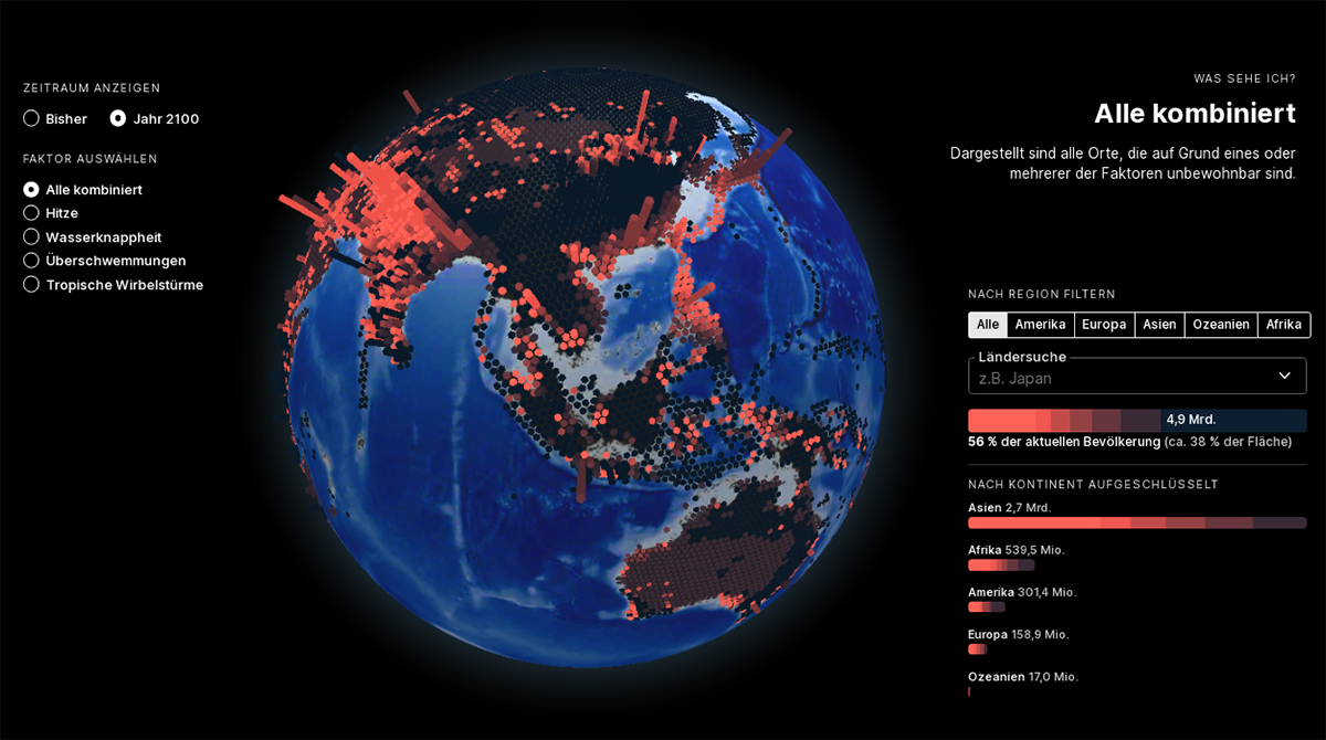Uninhabitable Locations Worldwide by 2100