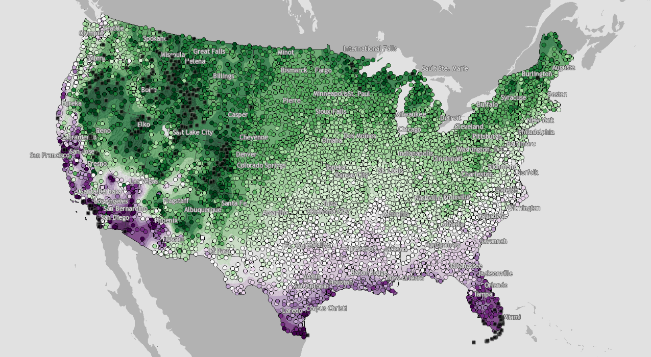 Average Date of Last Spring Freeze Across U.S.